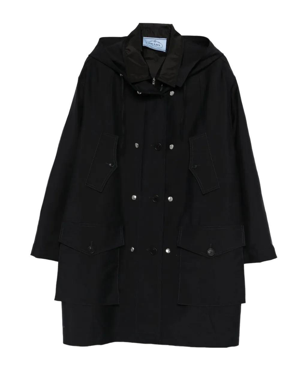 Prada Button-Up Hooded Jacket
