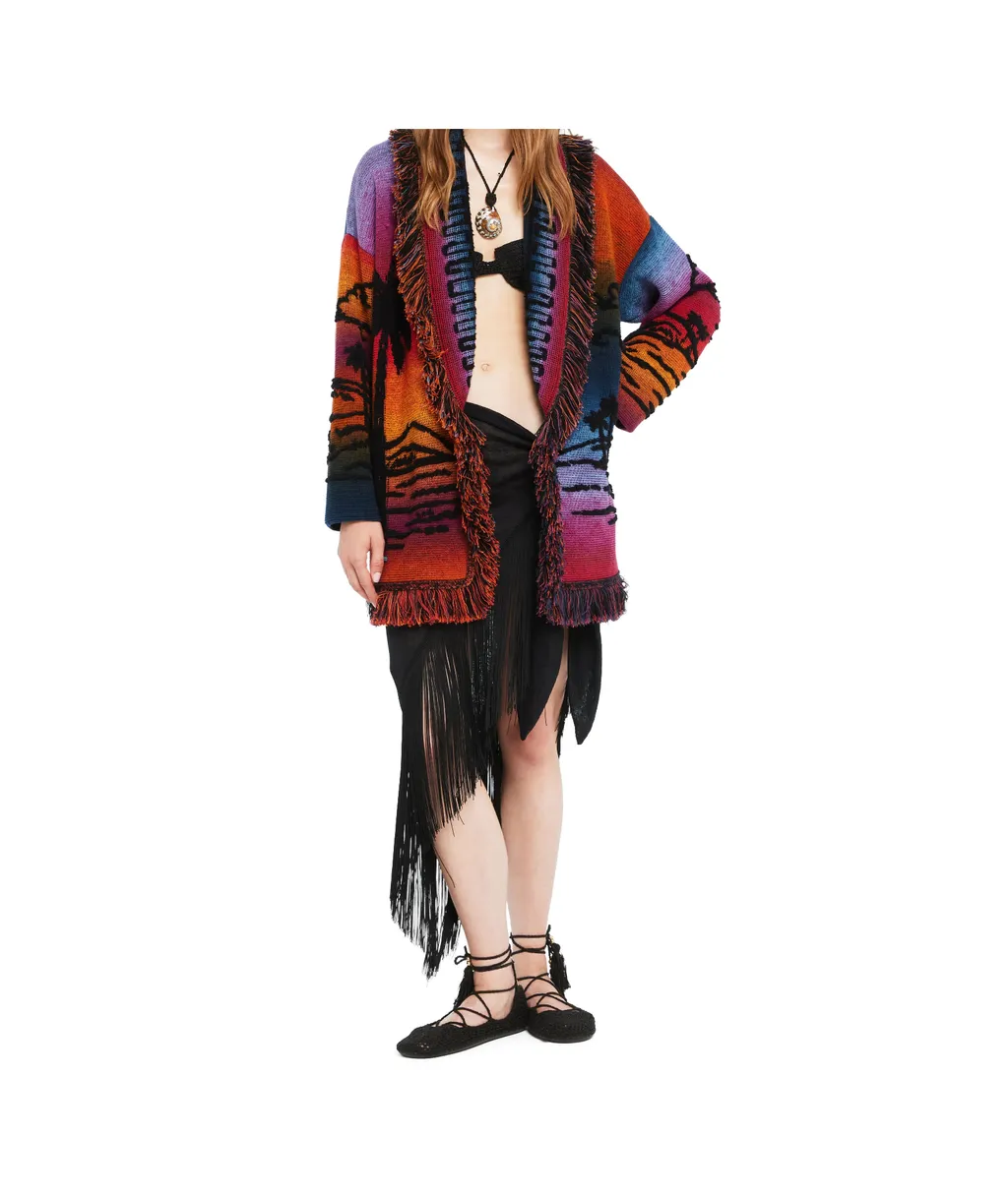Sunset Stories Fringed Cardi-Coat