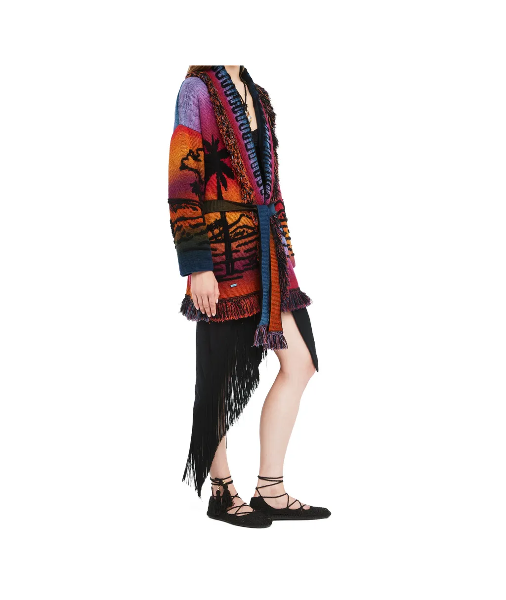 Sunset Stories Fringed Cardi-Coat