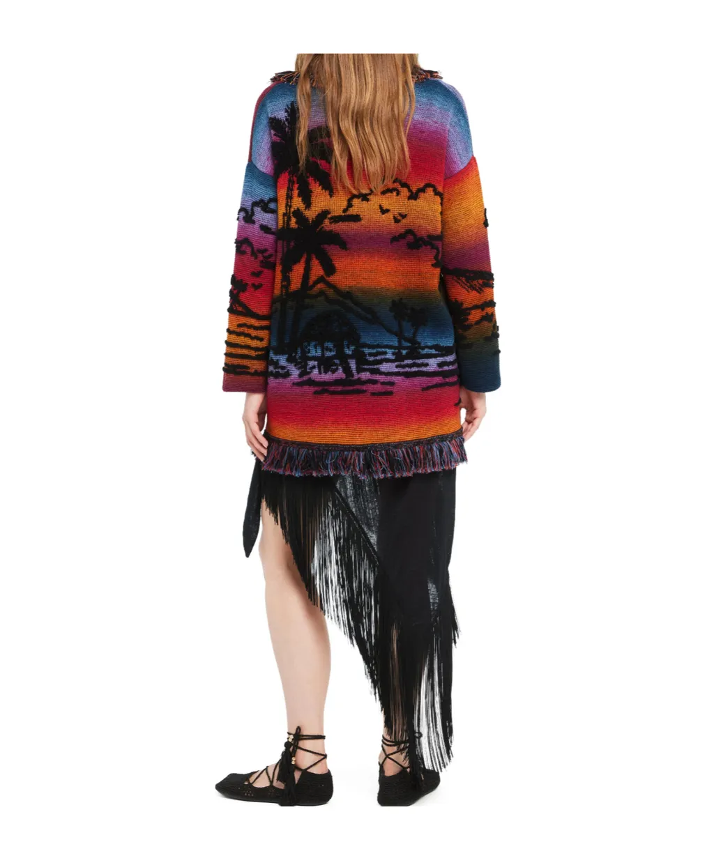 Sunset Stories Fringed Cardi-Coat