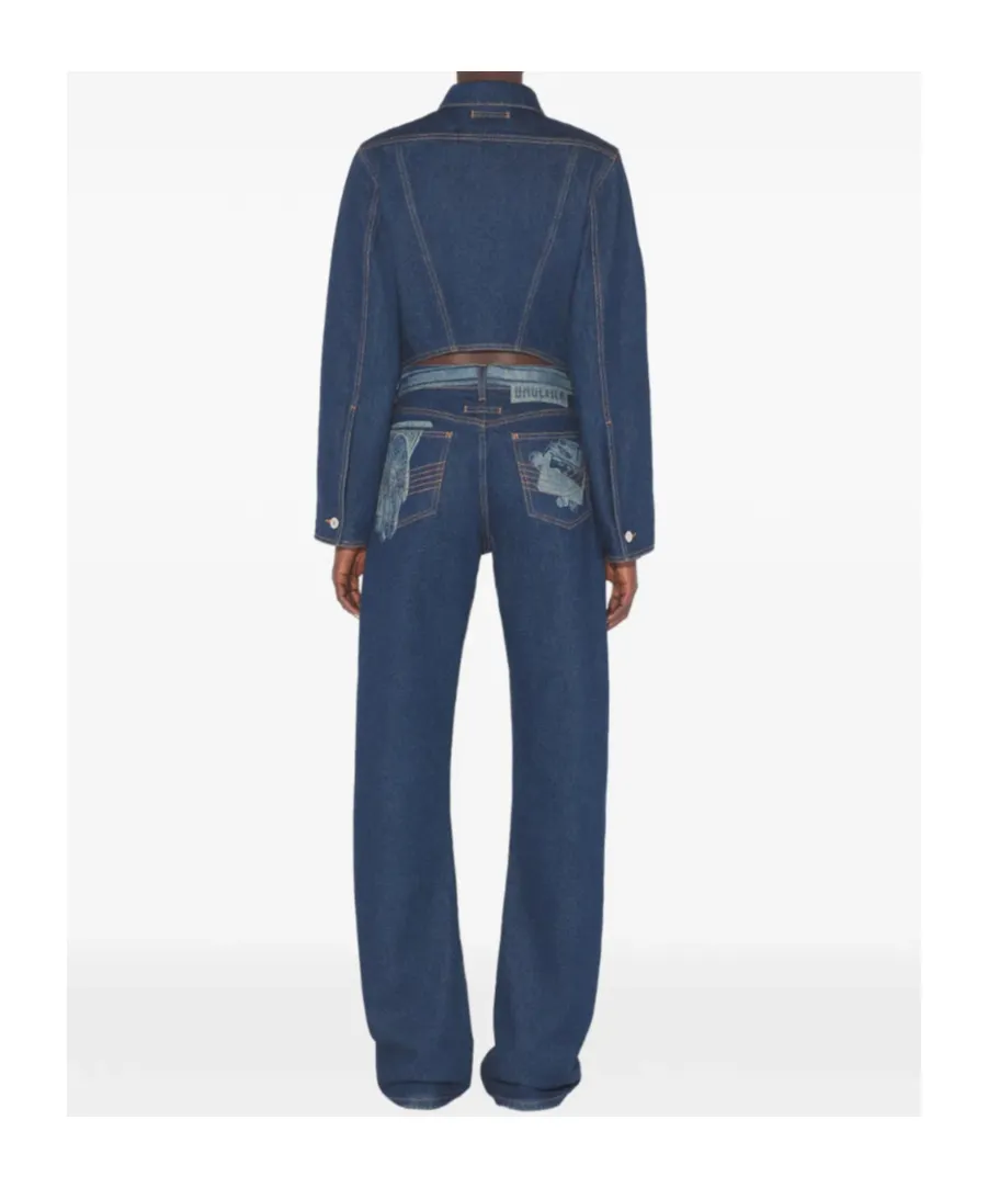 Jean Paul Gaultier Printed Denim Jeans