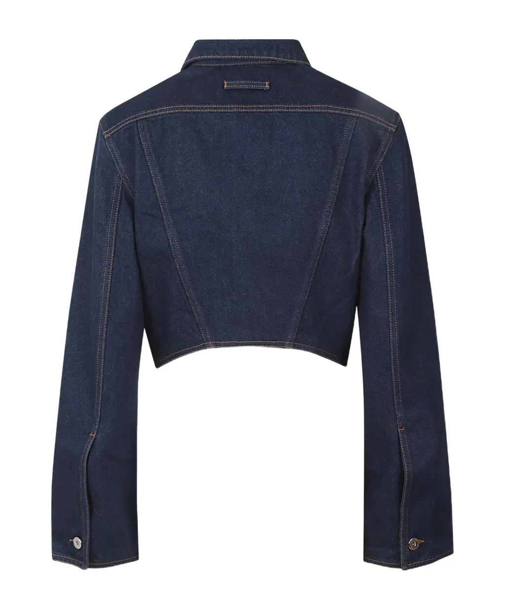 Jean Paul Gaultier Cropped Printed Denim Jacket
