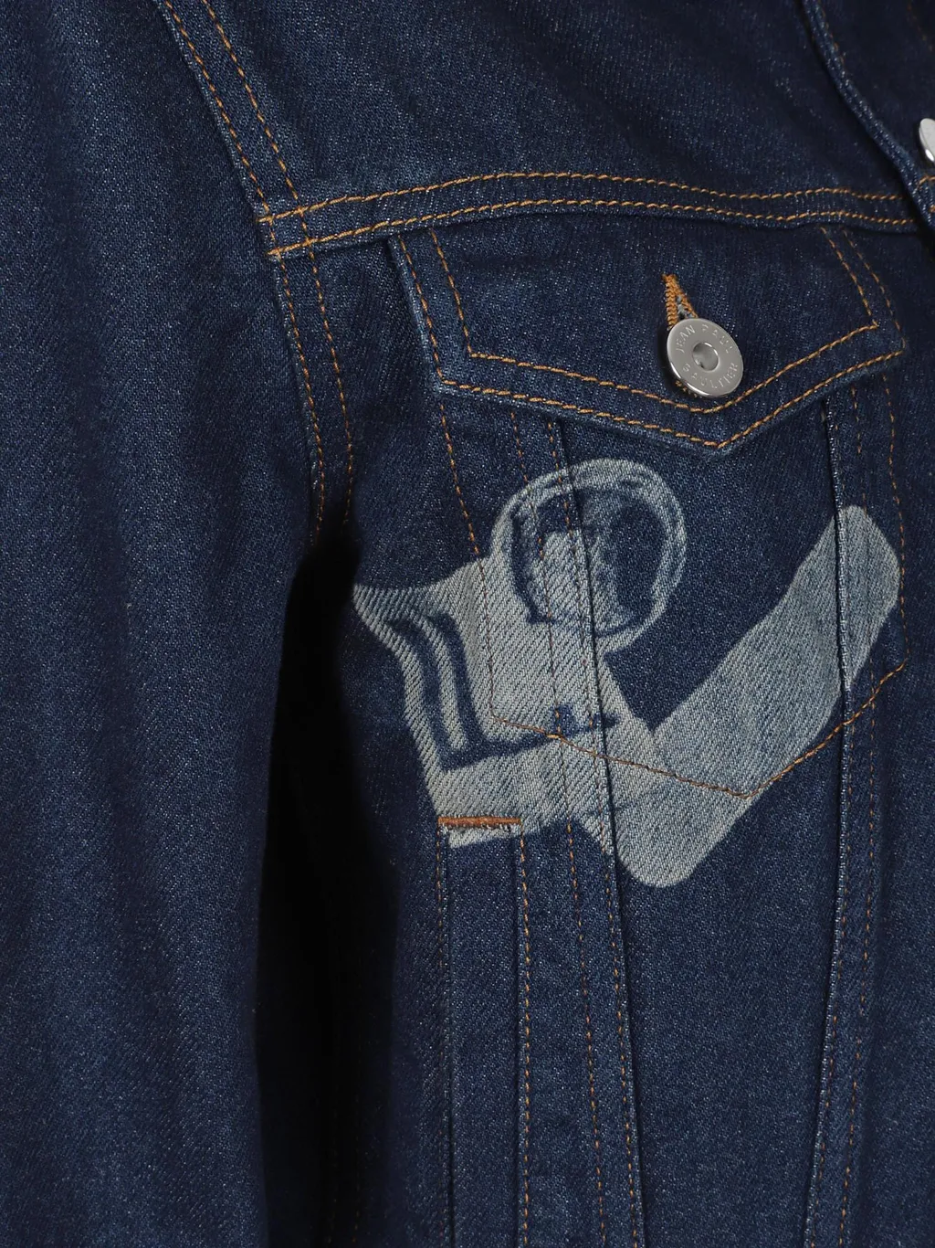 Jean Paul Gaultier Cropped Printed Denim Jacket
