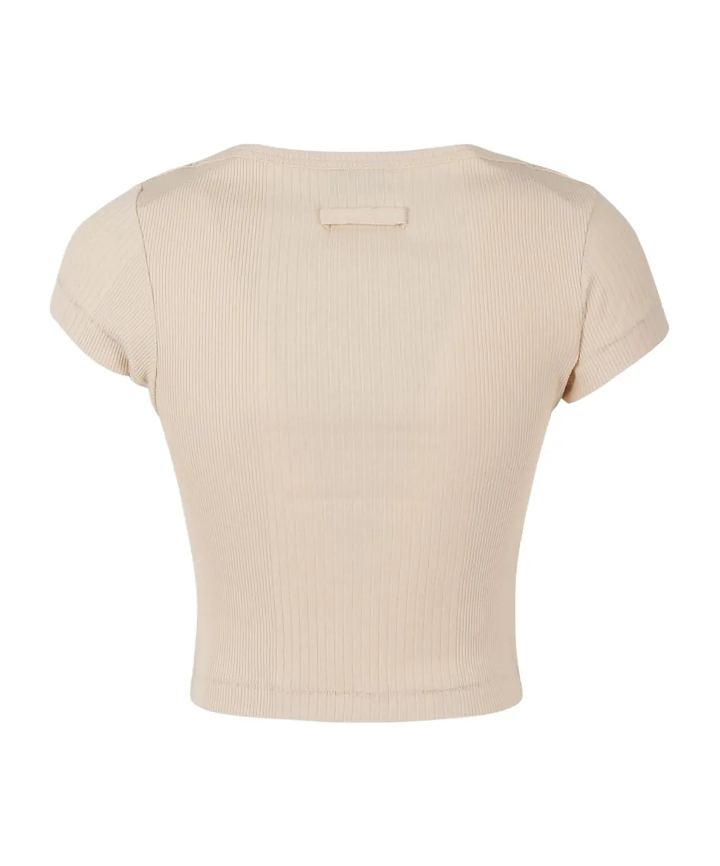 Ribbed Short-Sleeved T-Shirt