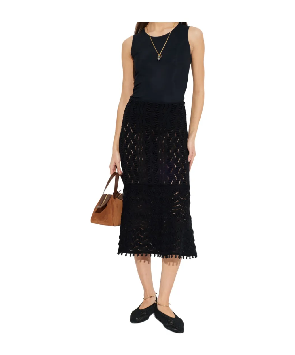 Jil Sander Decorative Weave Knitted Midi Skirt