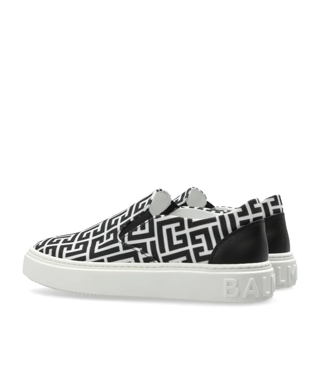 Balmain Kids Logo Printed Slip-On Shoes