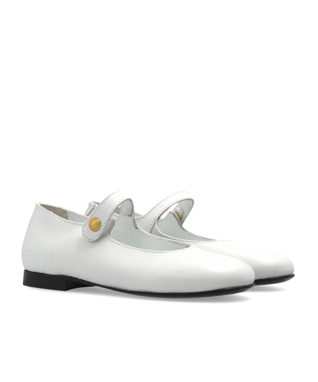 Balmain Kids Round Toe Ballet Flats