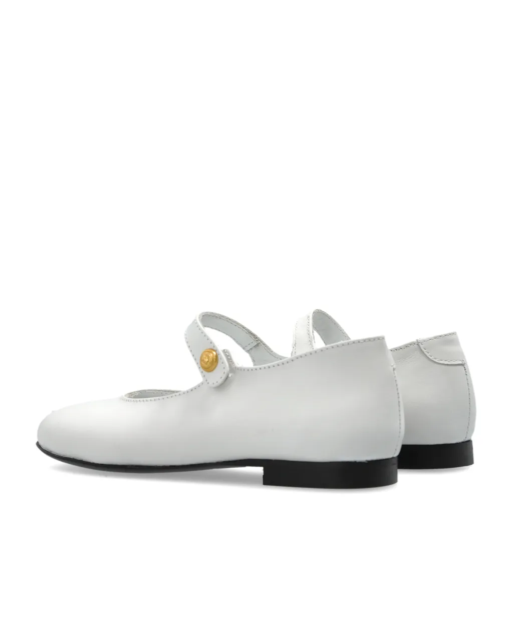 Balmain Kids Round Toe Ballet Flats