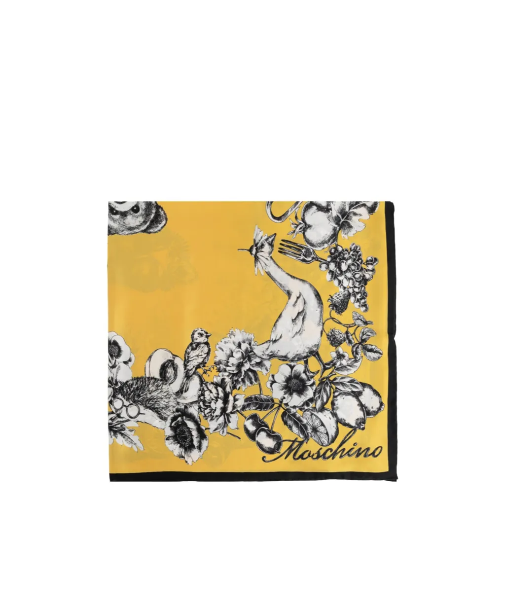 Moschino Illustrated Print Scarf
