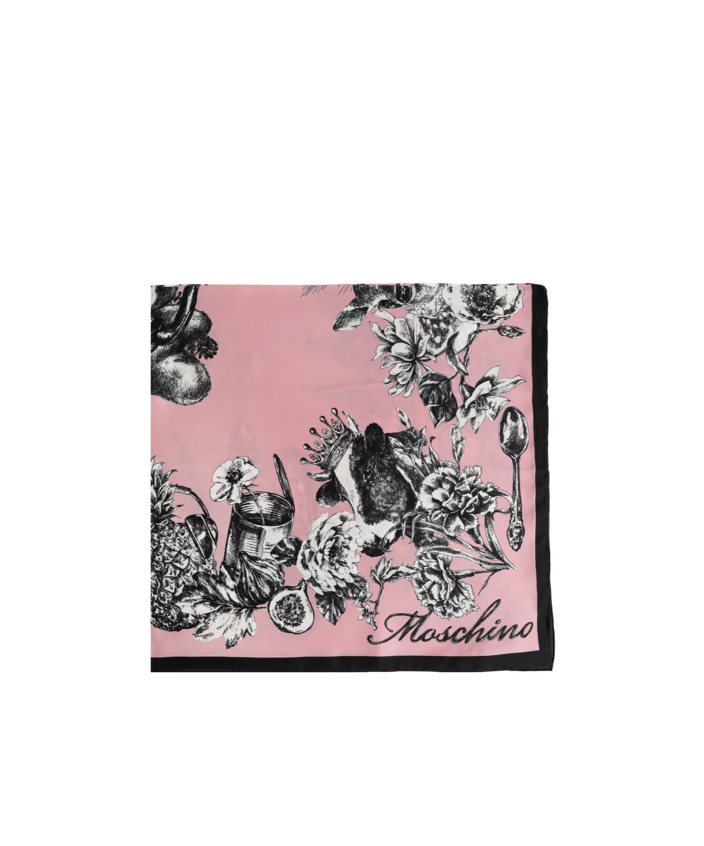 Moschino Illustrated Print Scarf