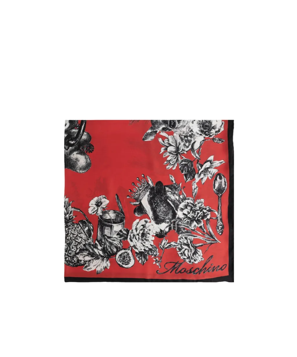 Moschino Illustrated Print Scarf