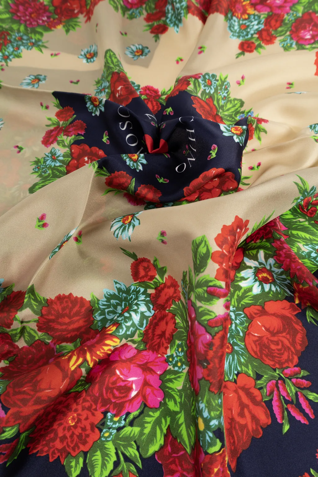 Moschino Floral Print Silk Scarf