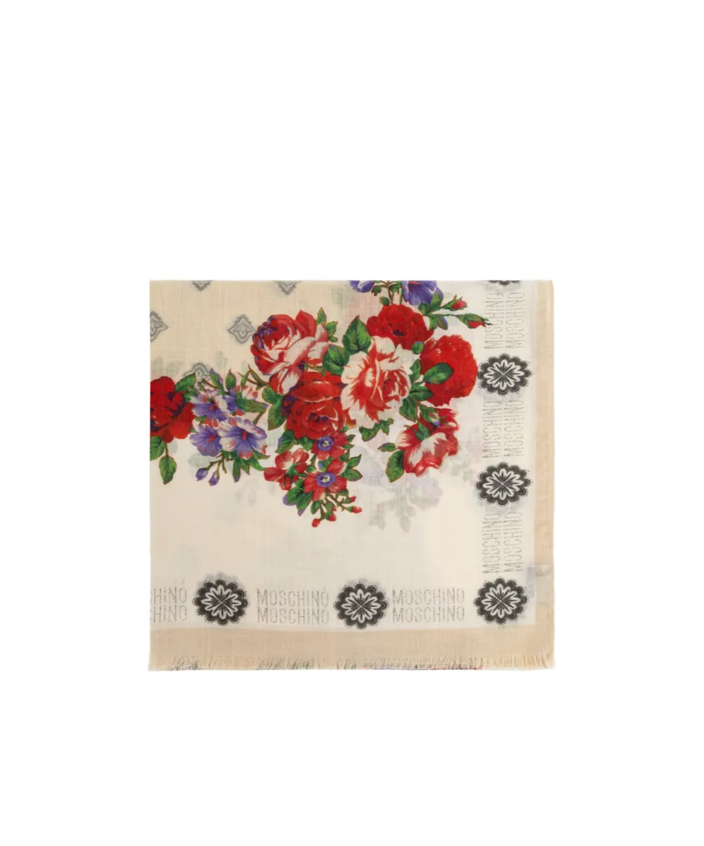 Moschino Floral Printed Scarf