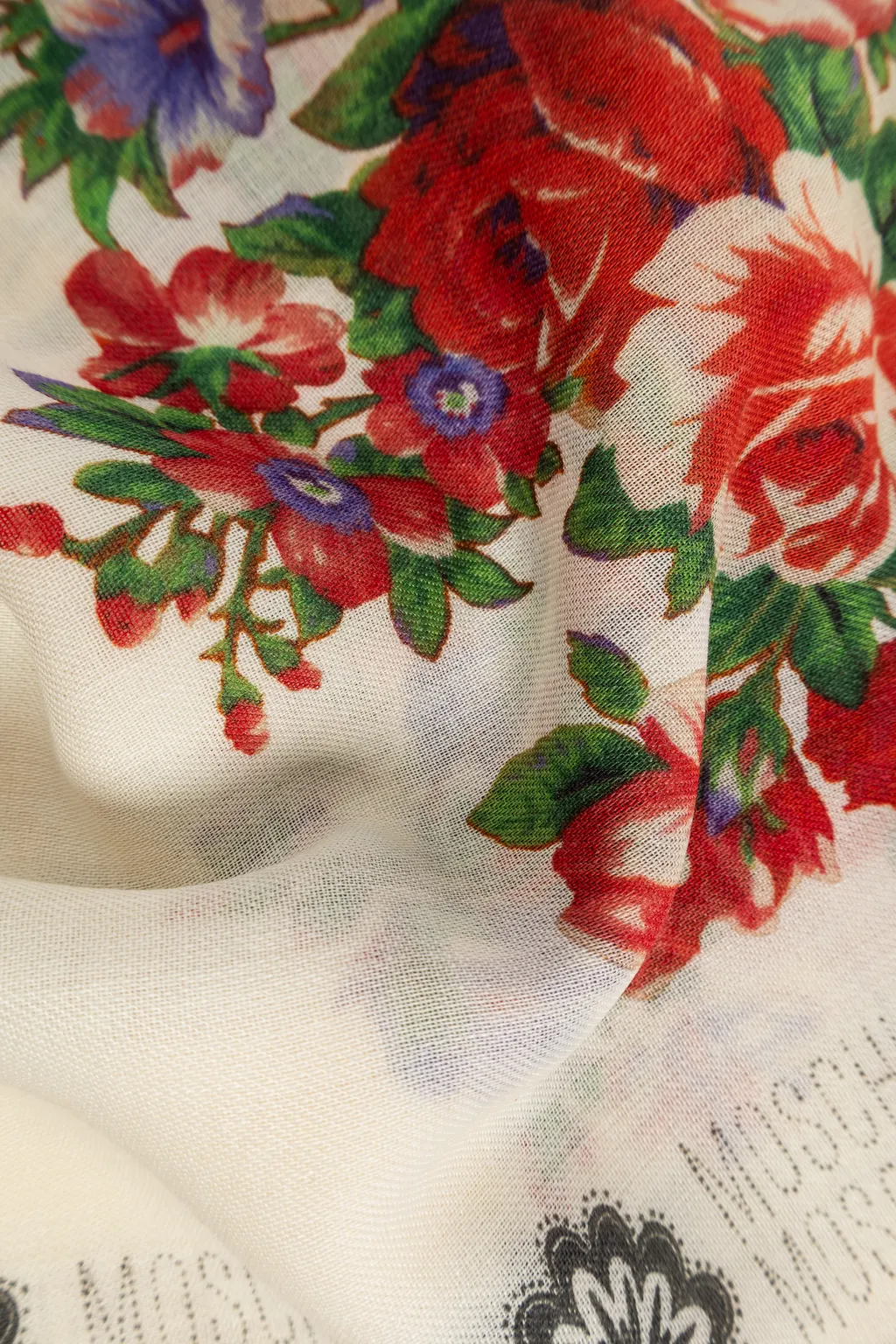 Moschino Floral Printed Scarf