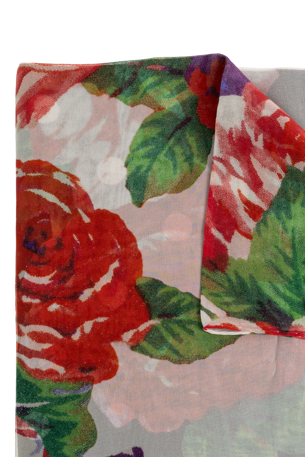 Moschino Floral Print Logo Scarf