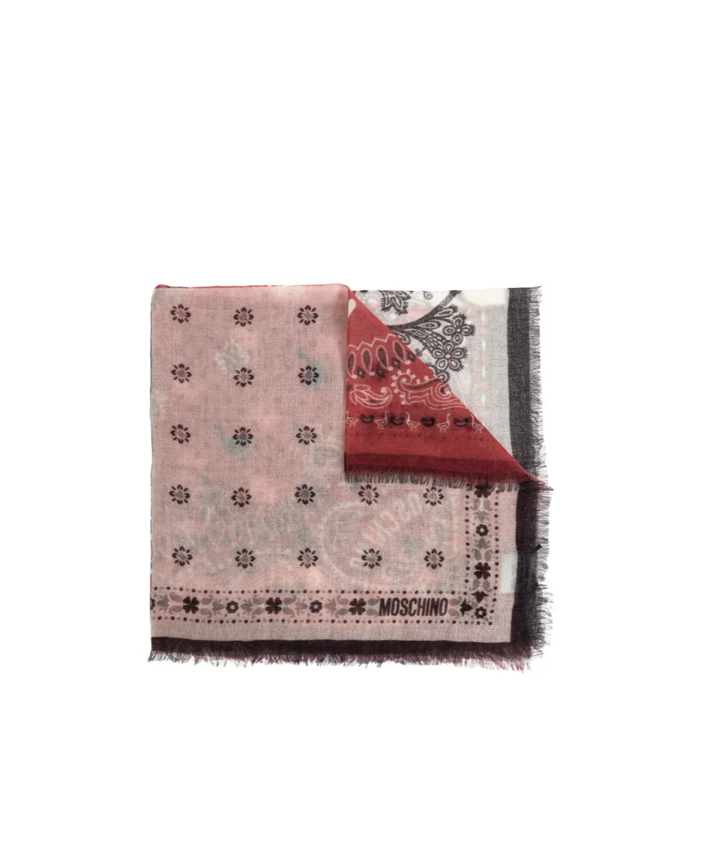 Moschino Printed Fringed Scarf