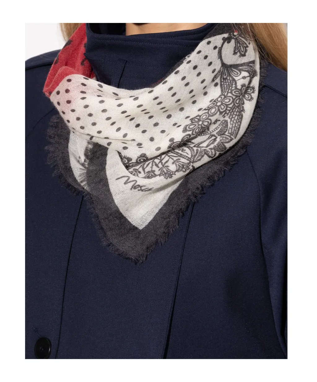 Moschino Printed Fringed Scarf