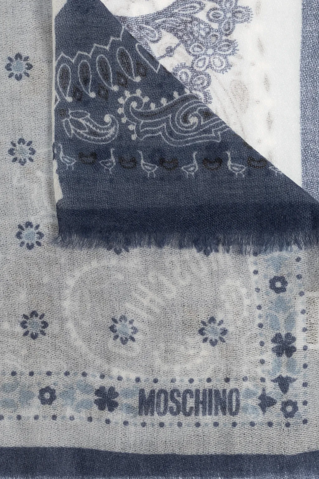 Moschino Printed Fringed Scarf
