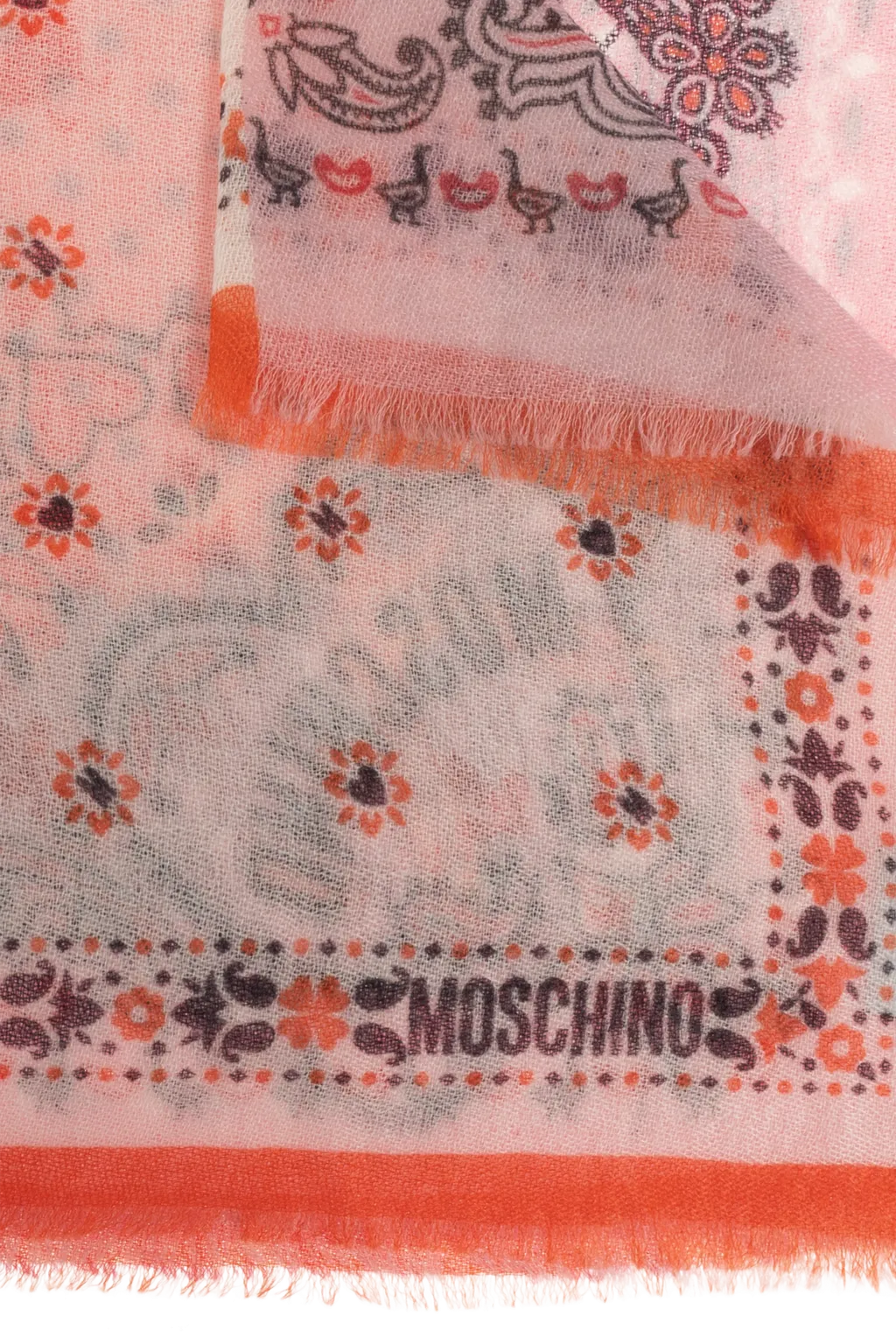 Moschino Printed Fringed Scarf