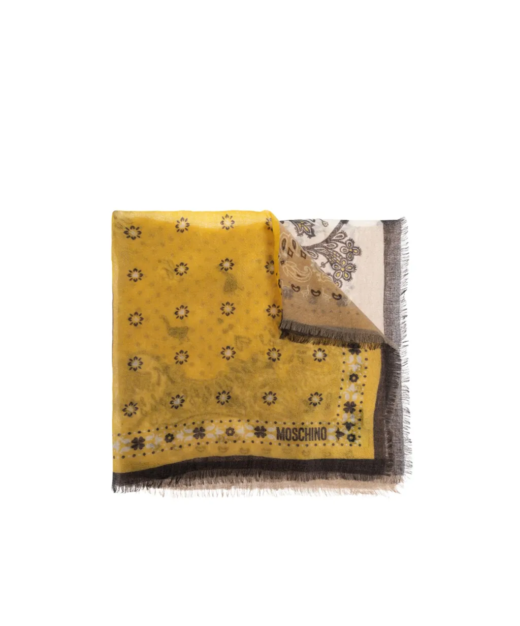 Moschino Printed Fringed Scarf