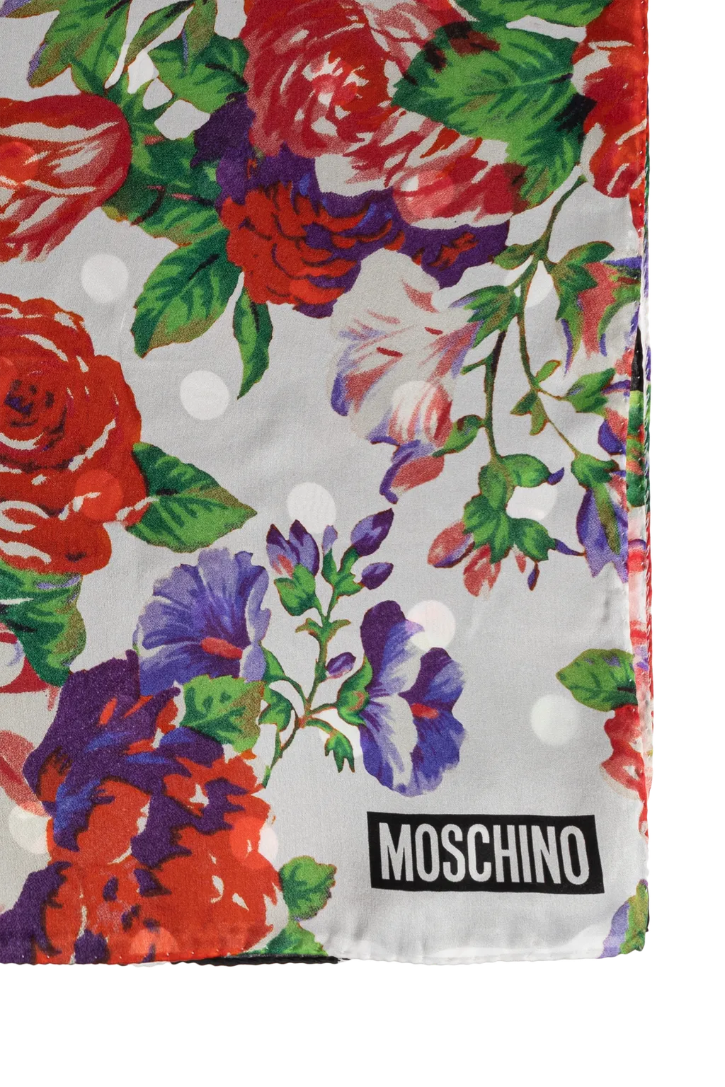 Moschino Floral Polka Dot Scarf