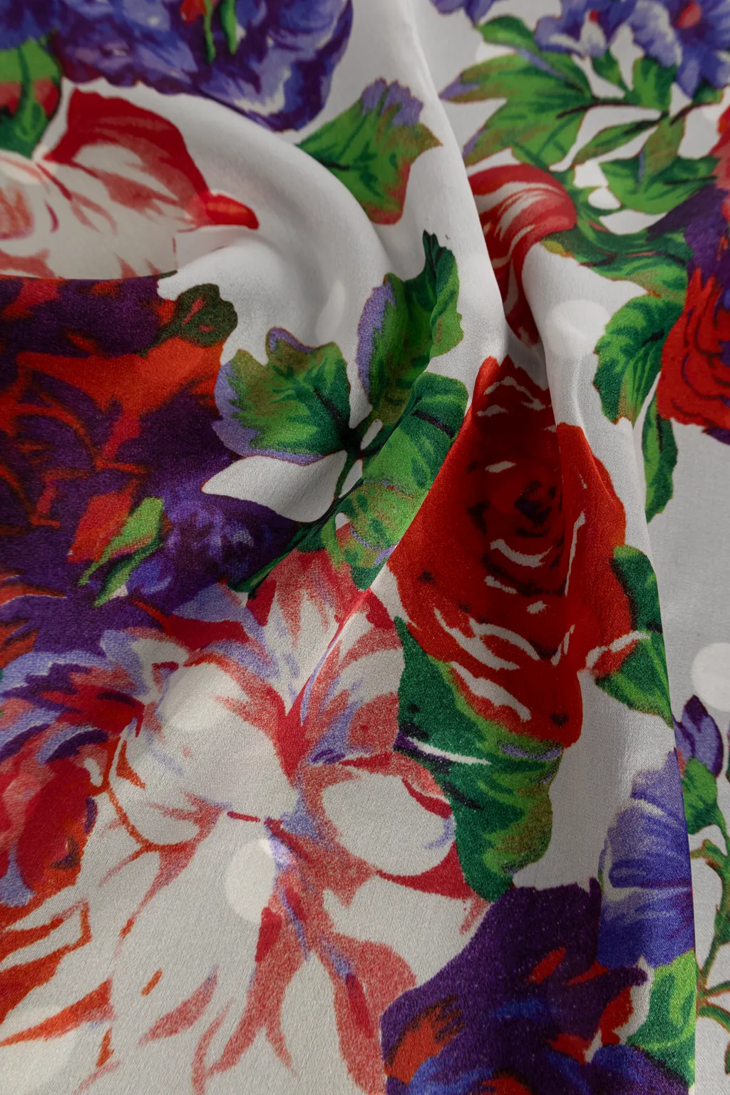 Moschino Floral Polka Dot Scarf
