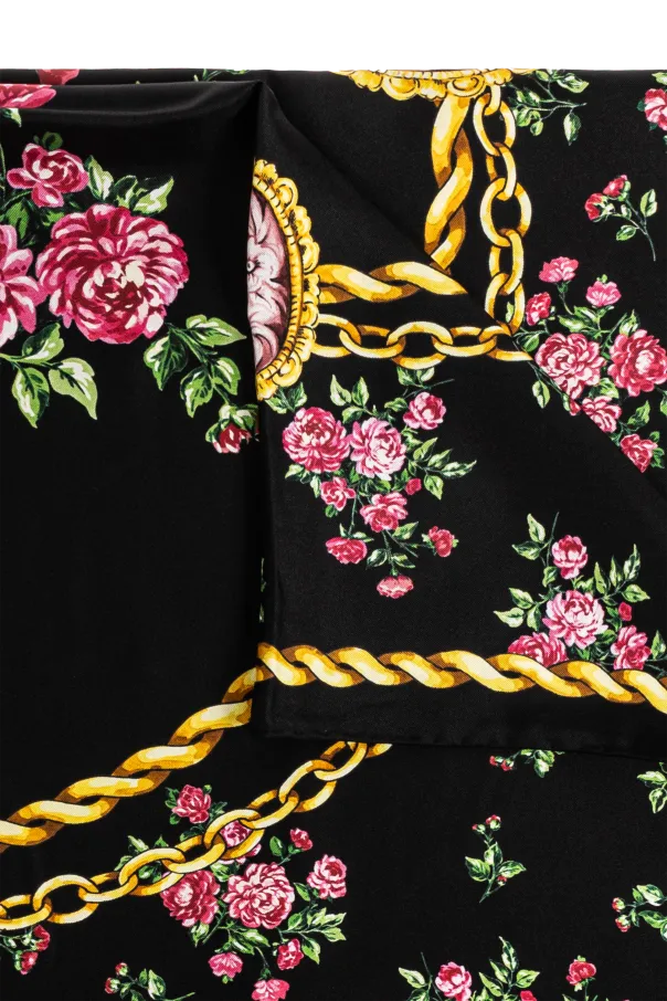 Dolce & Gabbana Chain Print Floral Scarf