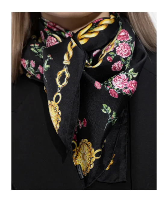 Dolce & Gabbana Chain Print Floral Scarf