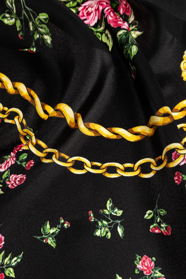 Dolce & Gabbana Chain Print Floral Scarf