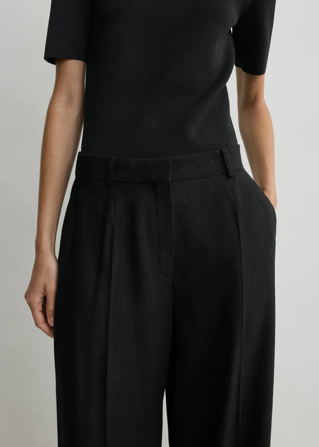 Wide-Leg Flannel Pants