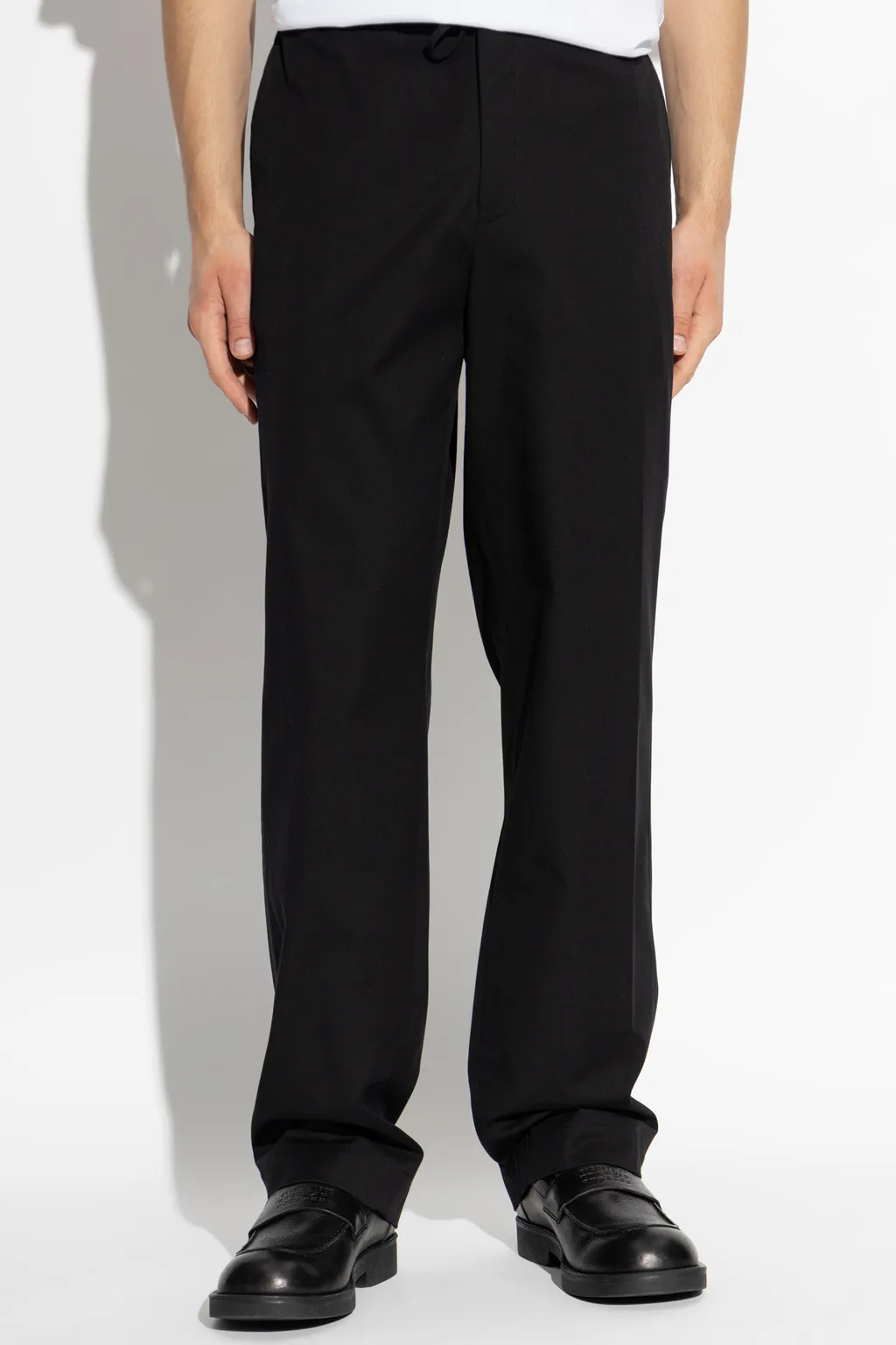 Dries Van Noten Schwarz Hose Mit Geradem Schnitt