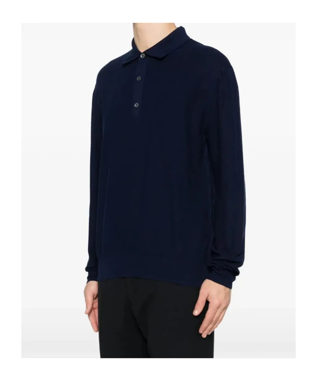 Tom Ford Long-Sleeved Knitted Polo Shirt