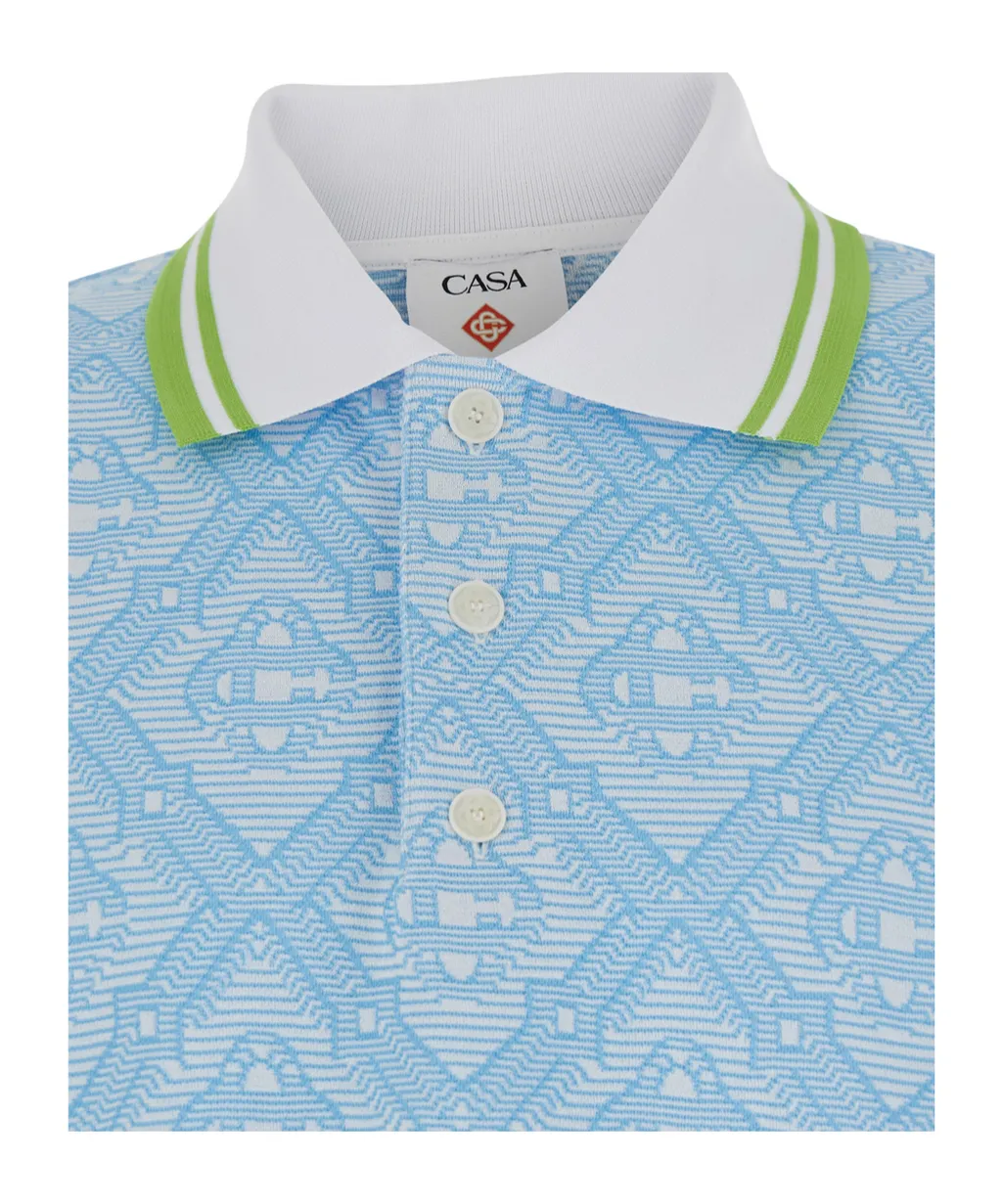 Casablanca Short-Sleeved Jacquard Polo Shirt