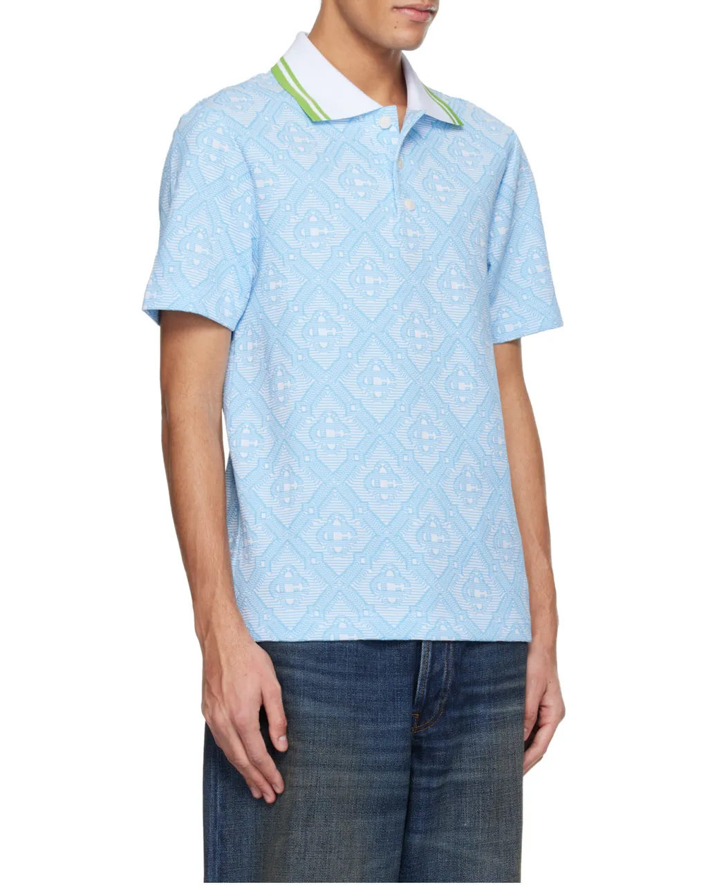 Casablanca Short-Sleeved Jacquard Polo Shirt