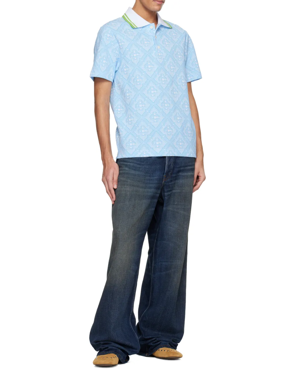 Casablanca Short-Sleeved Jacquard Polo Shirt