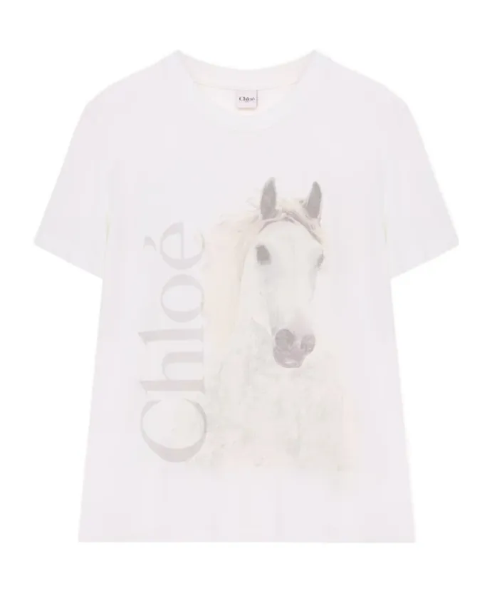 Chloé Crew-Neck Jersey Logo T-Shirt