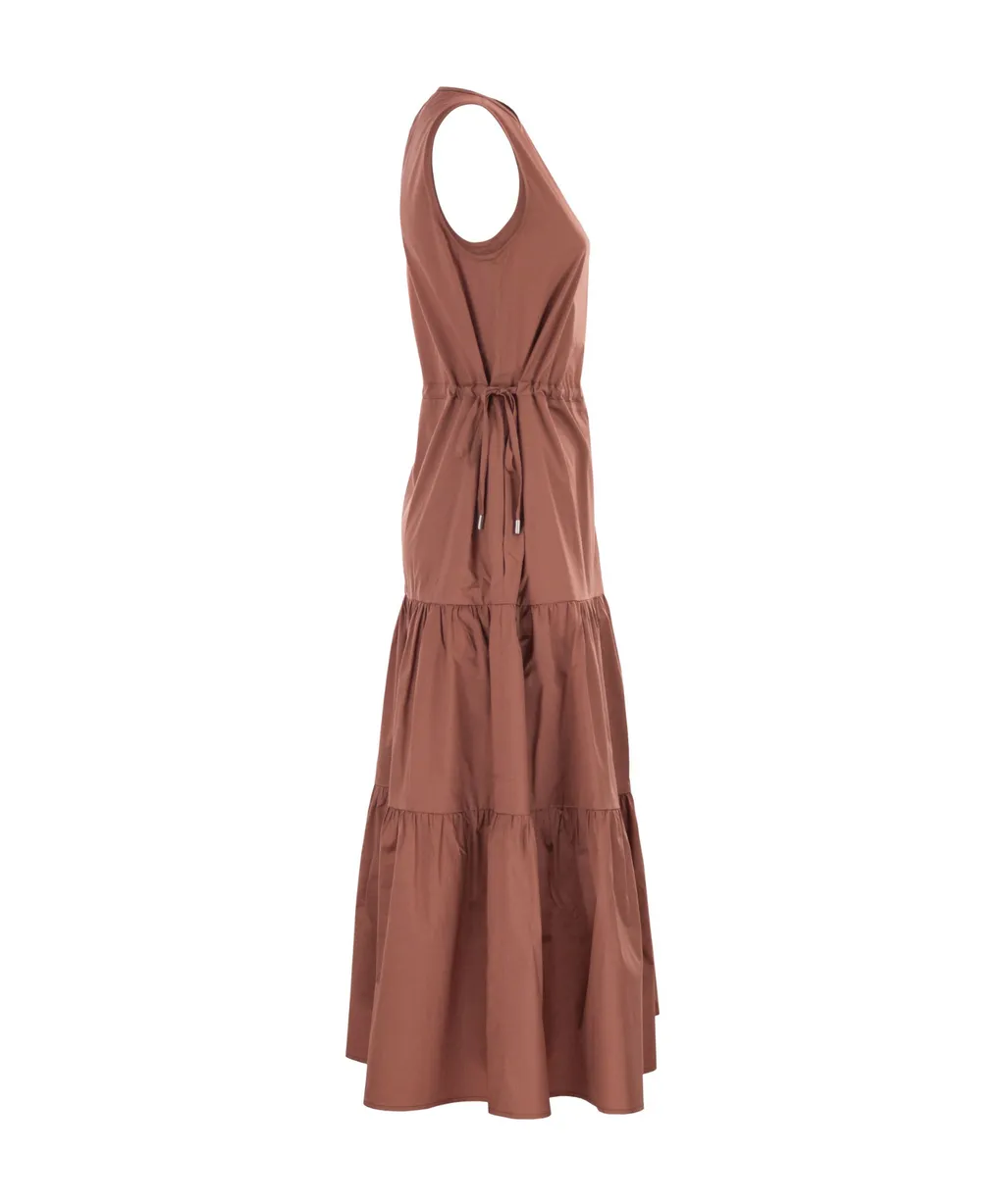 Peserico Ruffled Sleeveless Midi Dress