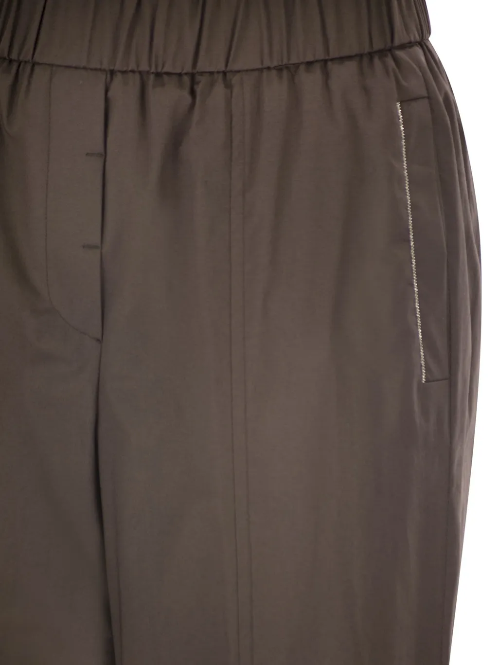 Peserico Elasticated Waistband Stretch Sateen Trousers