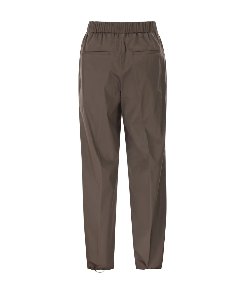 Peserico Elasticated Waistband Stretch Sateen Trousers