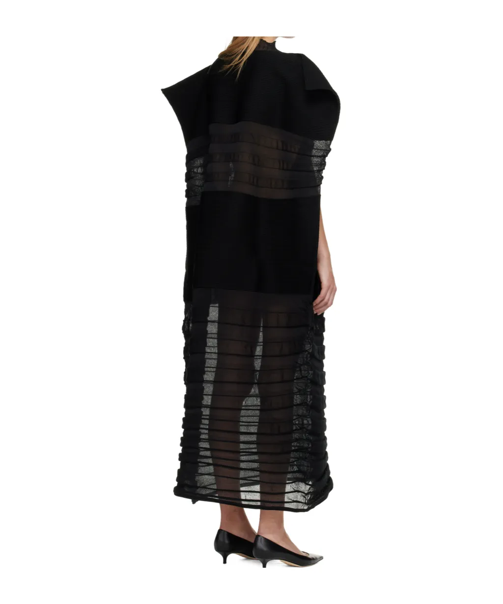 Pleated High-Neck Dress