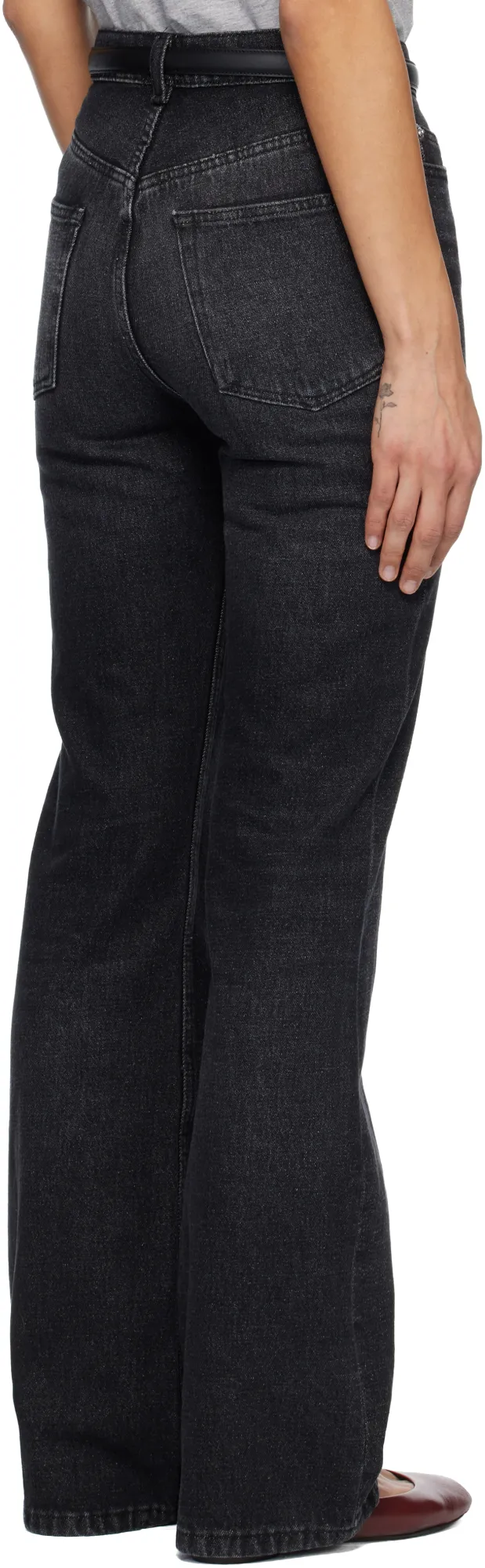 Button-Fly Flared Jeans
