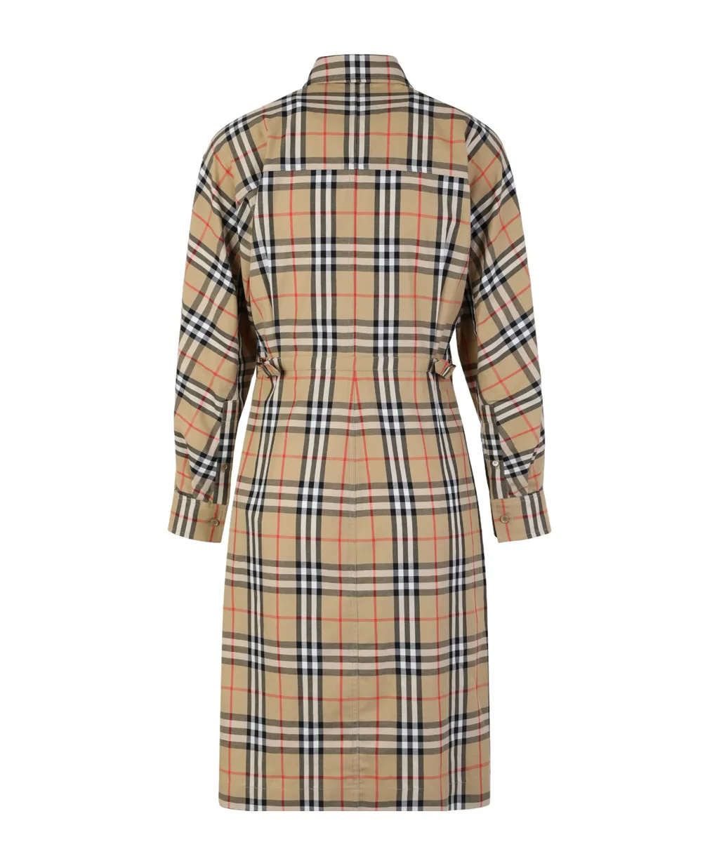 Burberry Long Sleeved Checked Shirt Dress