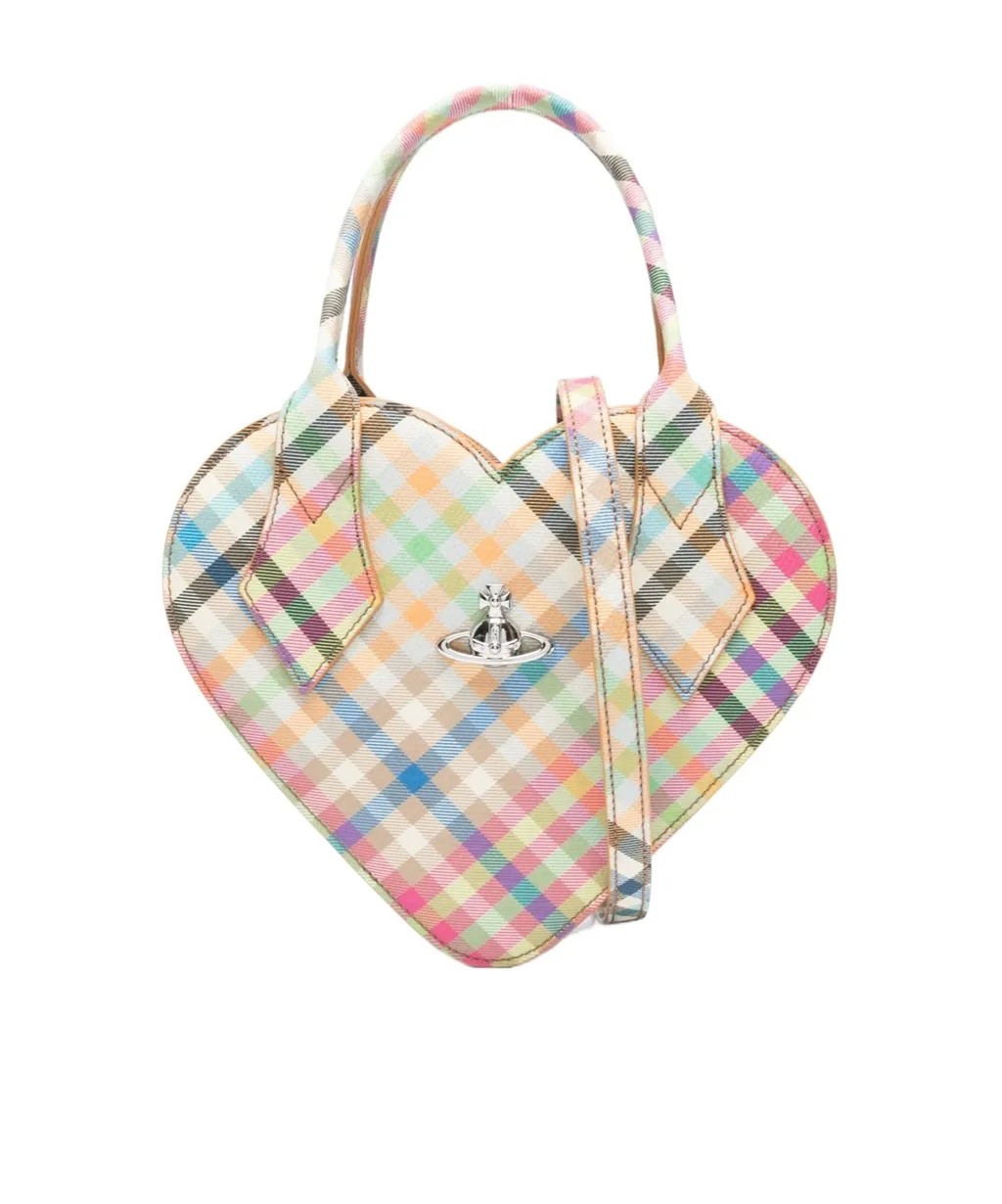Josephine Heart Plaid Tote Bag