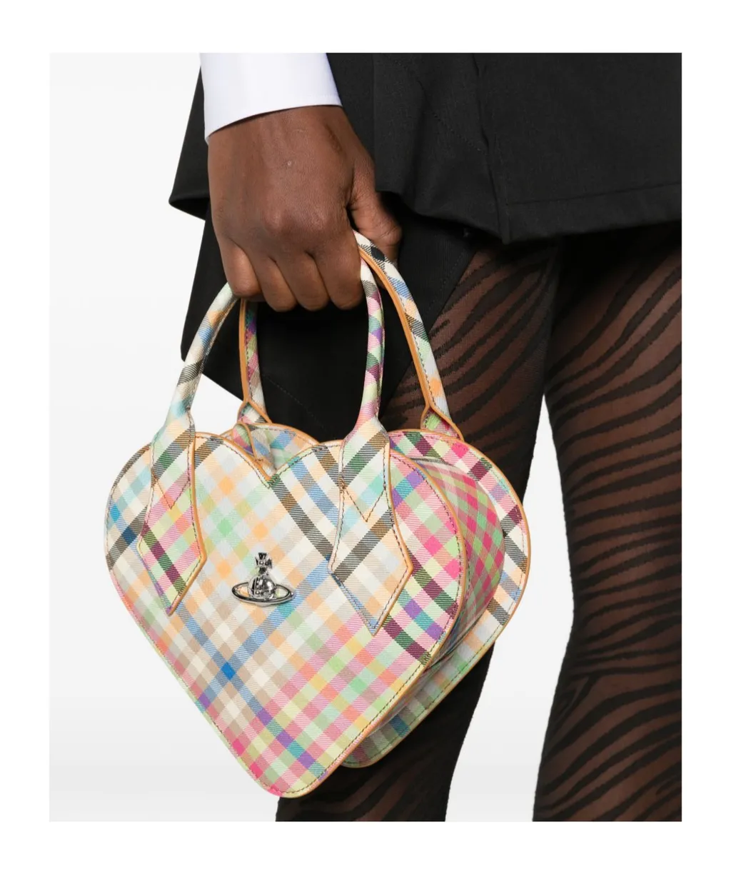 Josephine Heart Plaid Tote Bag
