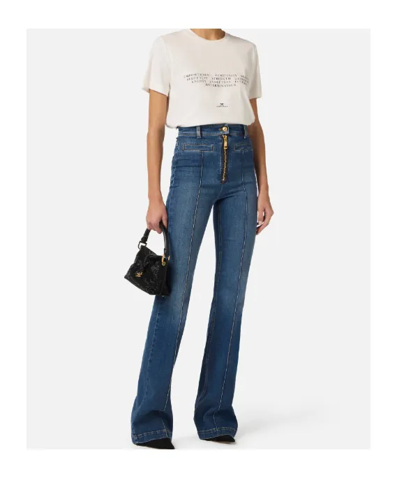 Elisabetta Franchi Zip Boot-Cut Jeans