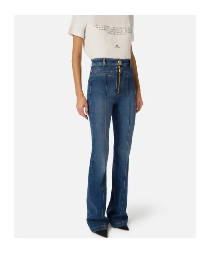 Elisabetta Franchi Zip Boot-Cut Jeans