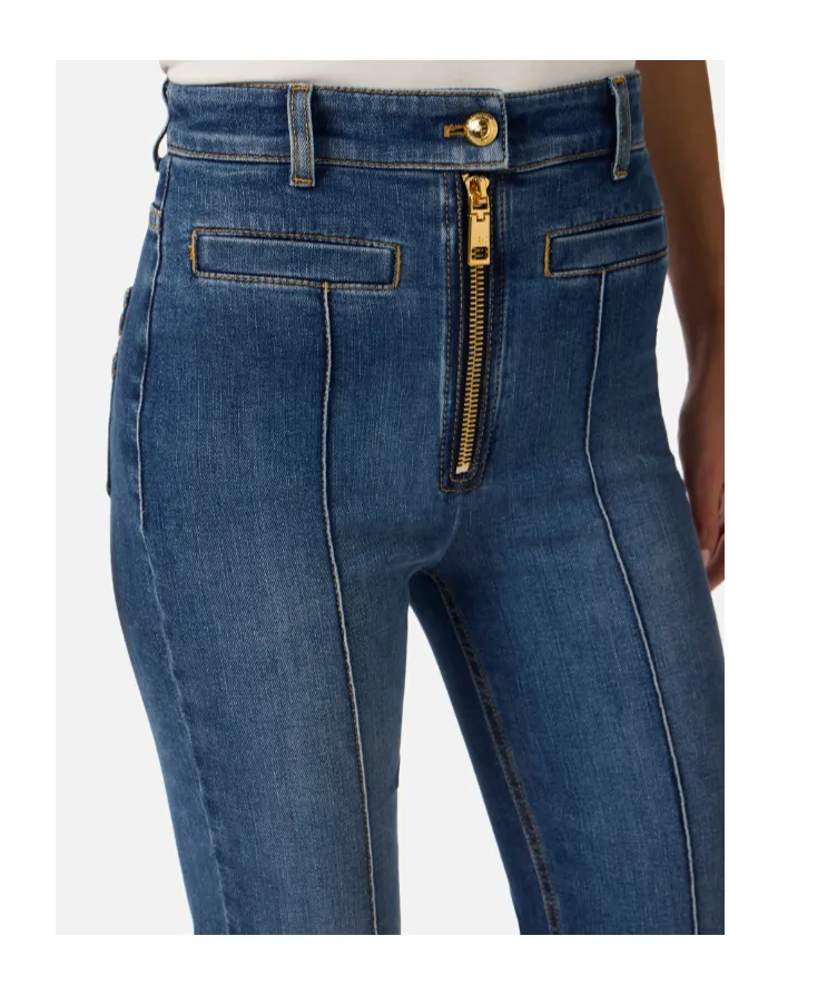Elisabetta Franchi Zip Boot-Cut Jeans