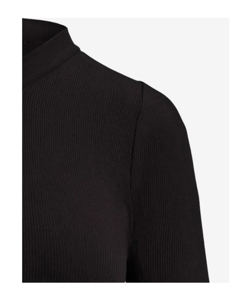 Button-Up Ribbed-Knit T-Shirt