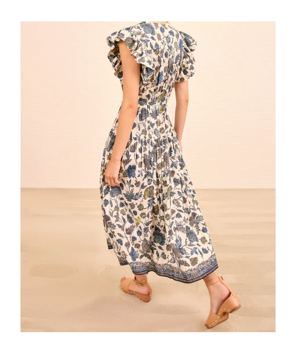 Kairi Flutter Sleeve Midi Dress