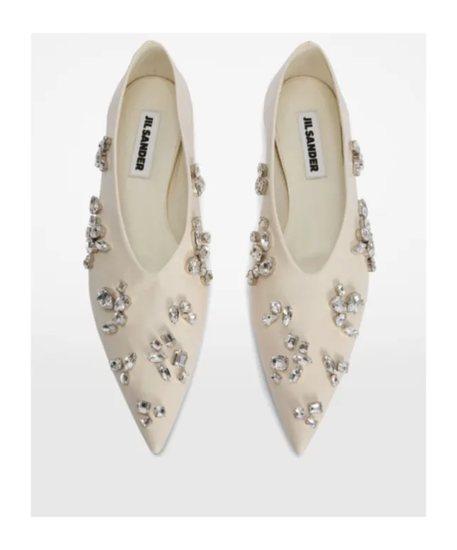 Jil Sander Embellished Ballerina Shoes